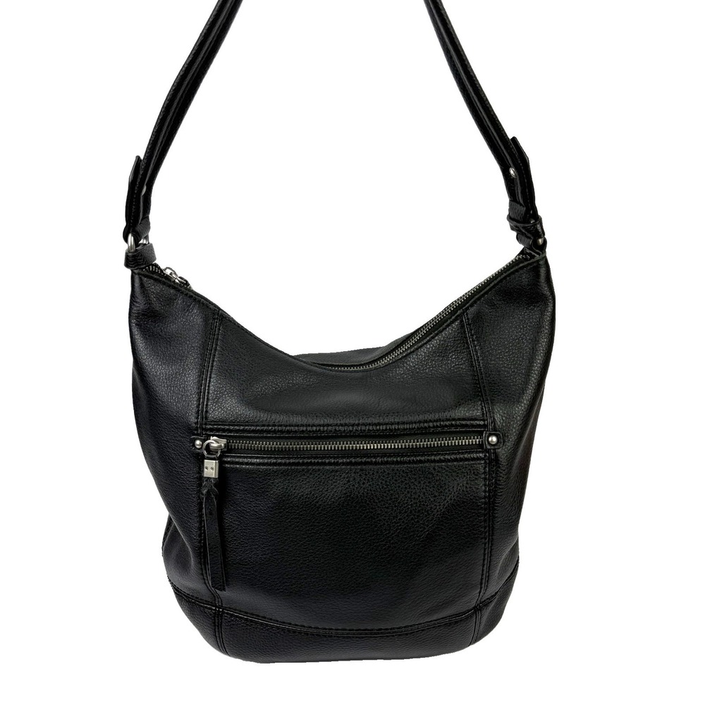 The Sak Sequoia Hobo Handbag Black Soft Leather Slouchy Handbag NO Charm